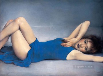 Chino Painting - Chica de chicas chinas azules